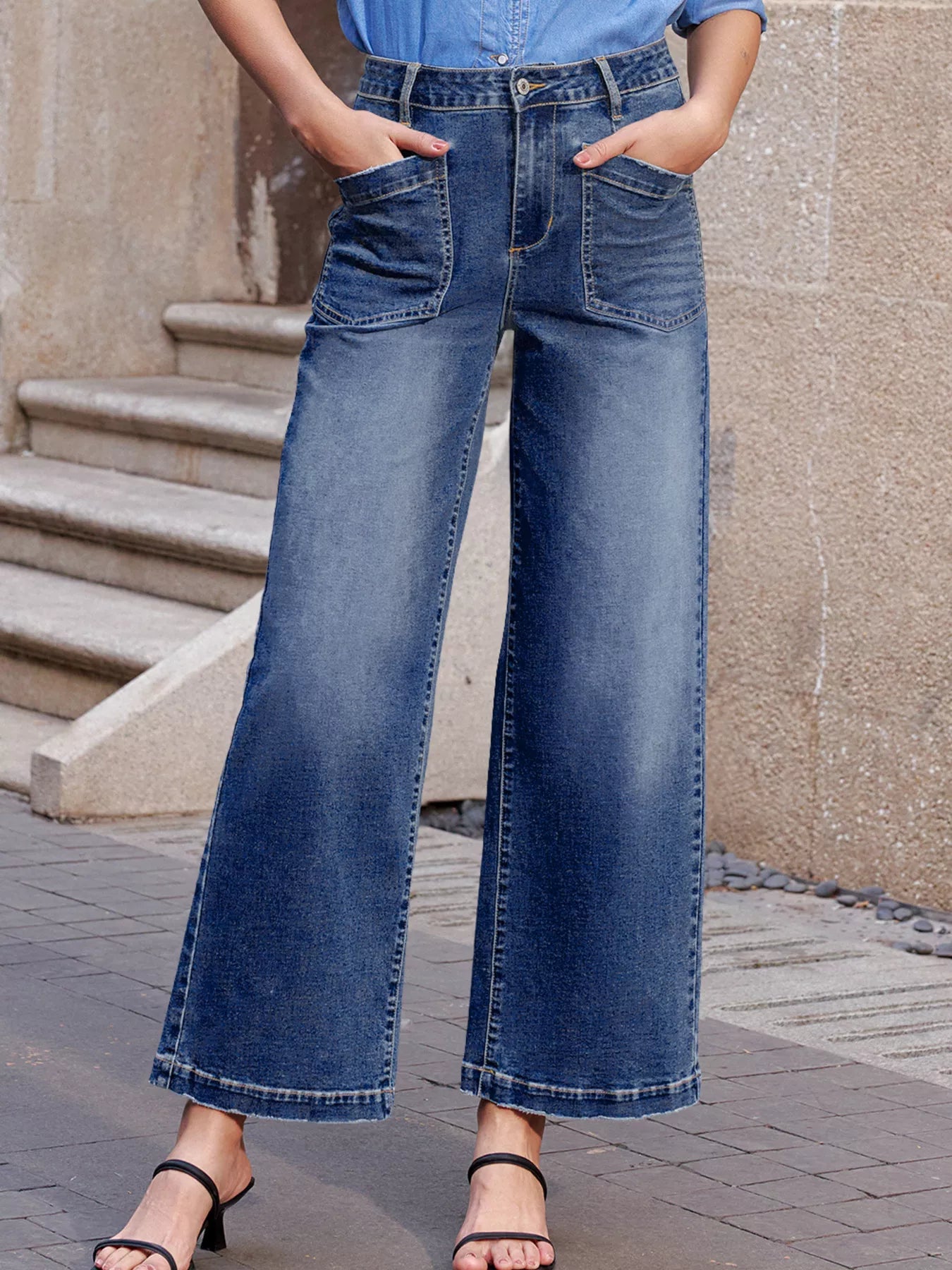 Patch Pocket Shift Jeans - MegaSuperStar
