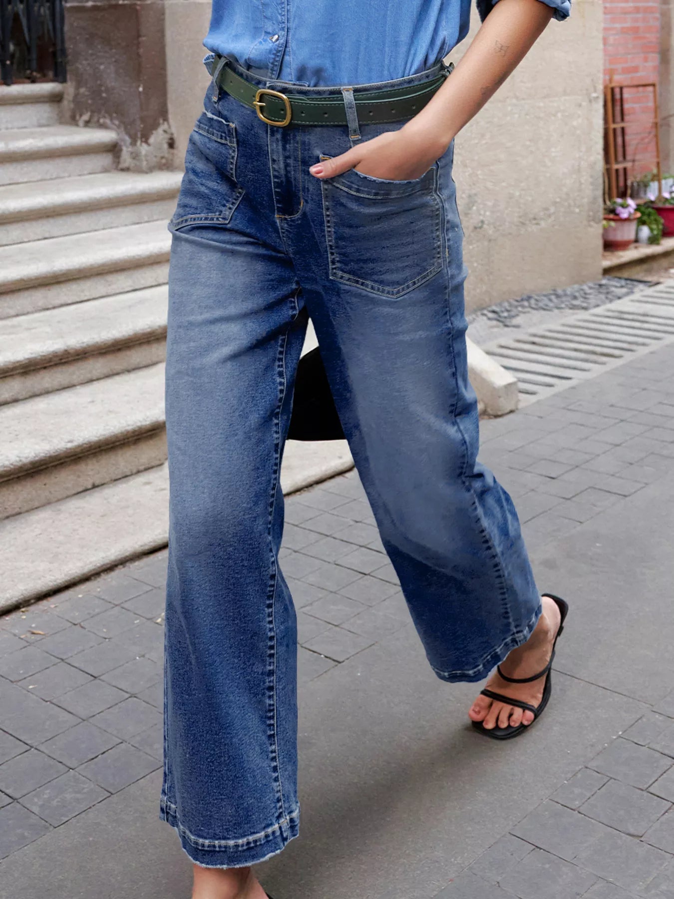 Patch Pocket Shift Jeans - MegaSuperStar