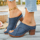 Peep Toe Block Heel Sandals - MegaSuperStar