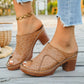 Peep Toe Block Heel Sandals - MegaSuperStar