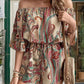Perfee Off Shoulder Romper - Printed Half Sleeve Style for Effortless Chic - MegaSuperStar