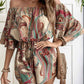 Perfee Off Shoulder Romper - Printed Half Sleeve Style for Effortless Chic - MegaSuperStar