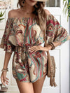 Perfee Off Shoulder Romper - Printed Half Sleeve Style for Effortless Chic thumbnail