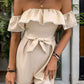 Perfee Off - Shoulder Ruffled Romper with Tied Short Sleeves - MegaSuperStar