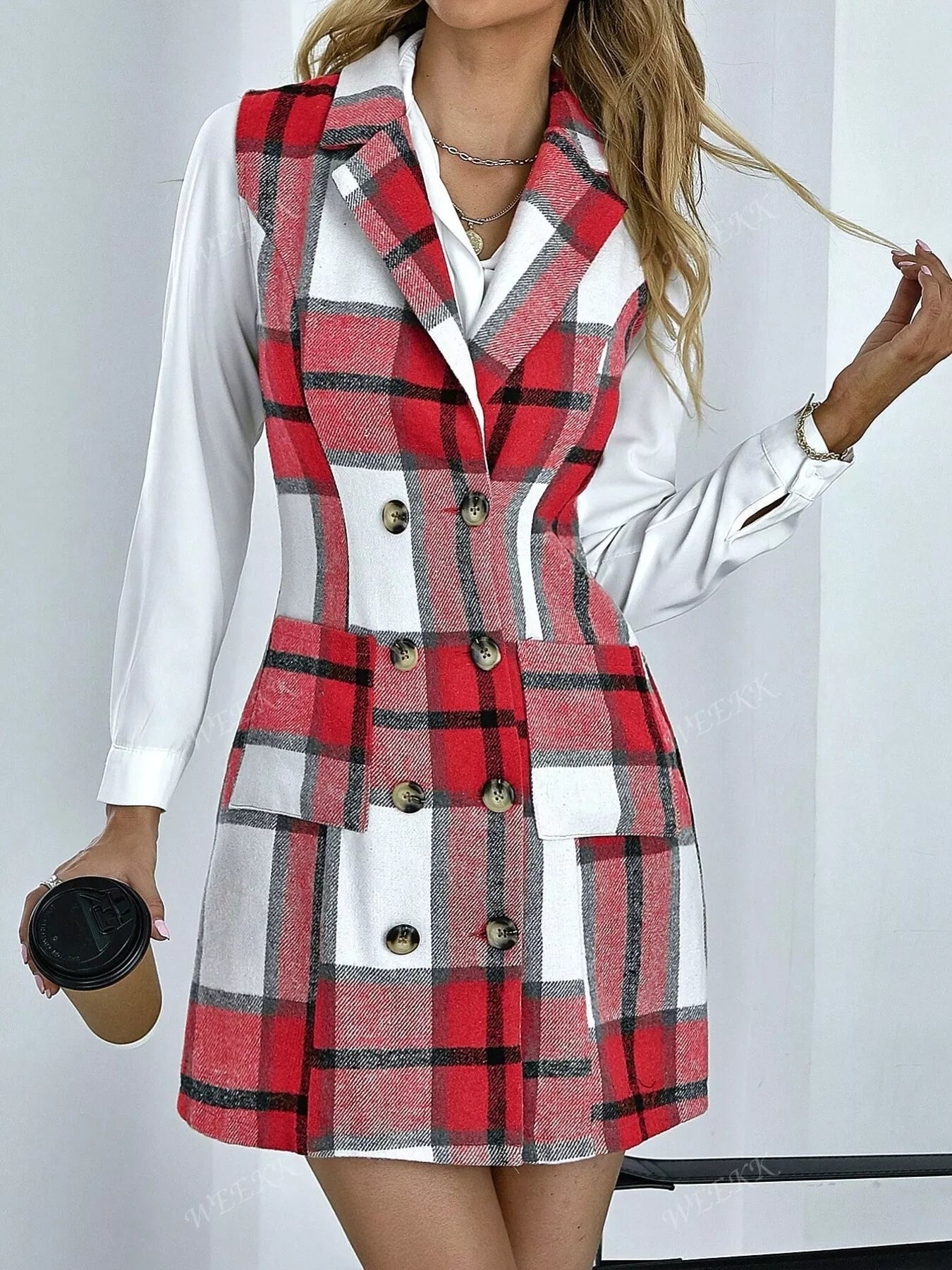 🌸 Plaid Blazer Dress - Statement Style 🌸 - MegaSuperStar
