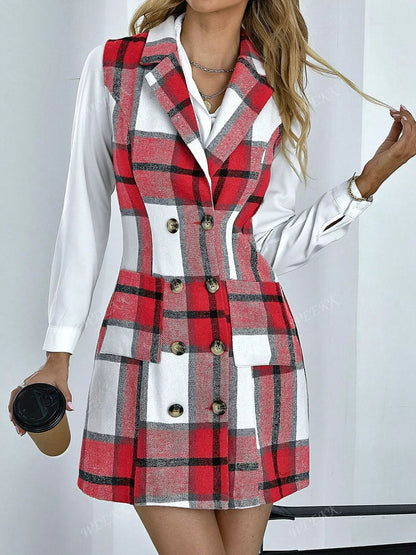 🌸 Plaid Blazer Dress - Statement Style 🌸 - MegaSuperStar