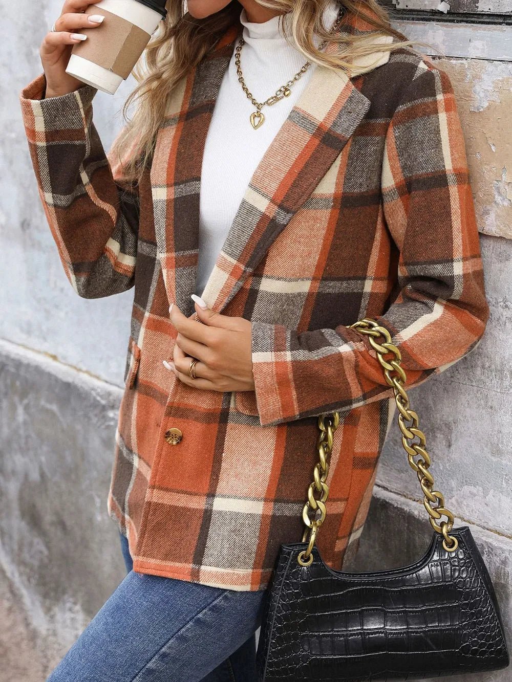 🌸 Plaid Button Down Blazer - Refined Style 🌸 - MegaSuperStar