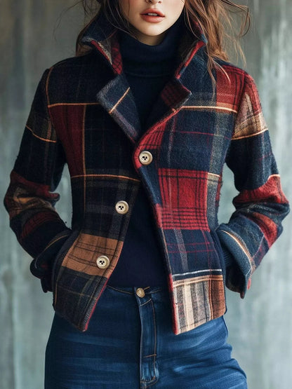 Plaid Button Up Blazer - MegaSuperStar