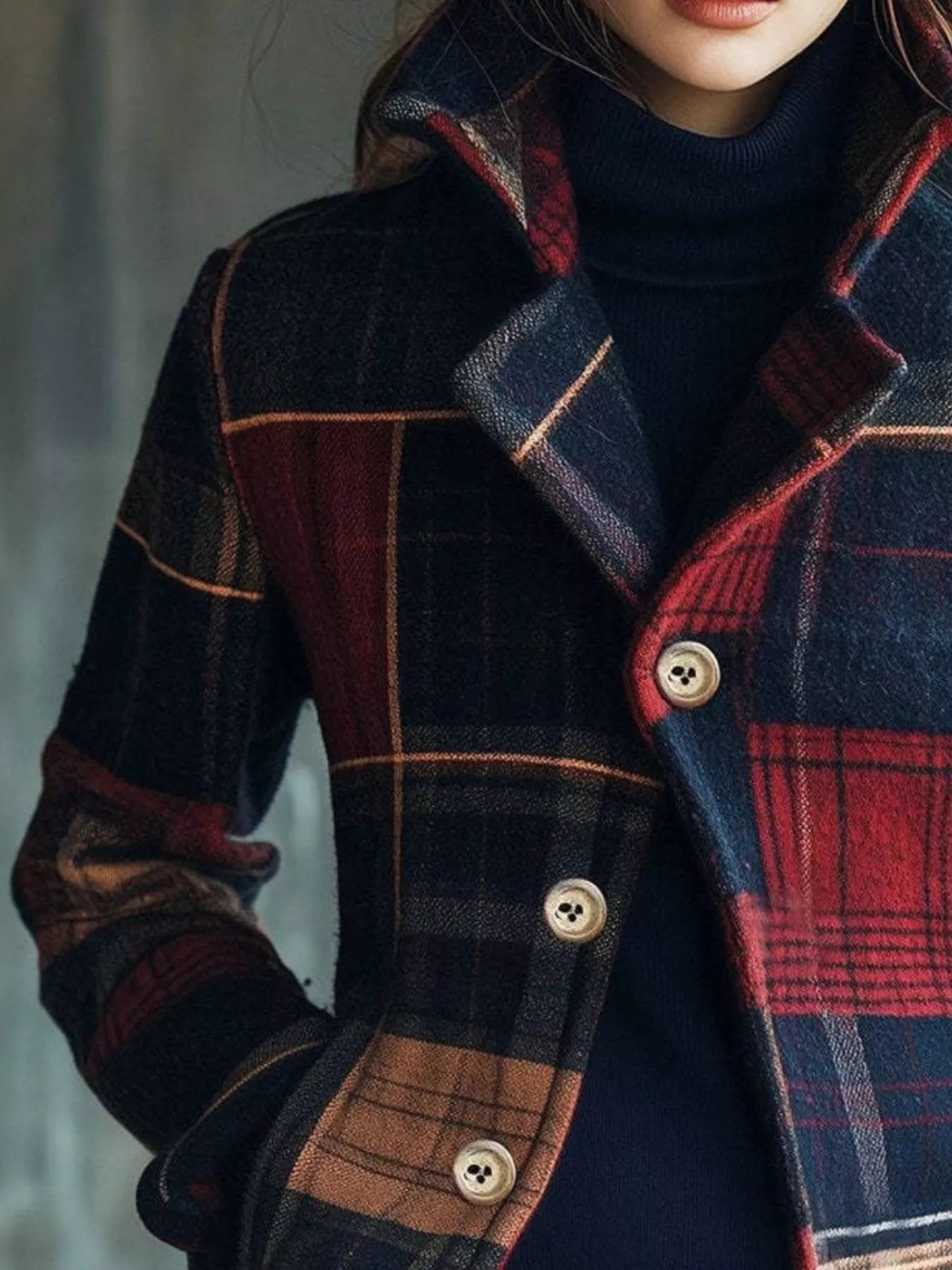 Plaid Button Up Blazer - MegaSuperStar