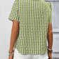 Plaid Button - Up Short Sleeve Shirt - MegaSuperStar