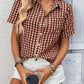Plaid Button - Up Short Sleeve Shirt - MegaSuperStar