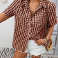 Plaid Button - Up Short Sleeve Shirt - MegaSuperStar