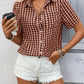 Plaid Button - Up Short Sleeve Shirt - MegaSuperStar