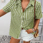 Plaid Button - Up Short Sleeve Shirt - MegaSuperStar
