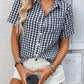 Plaid Button - Up Short Sleeve Shirt - MegaSuperStar