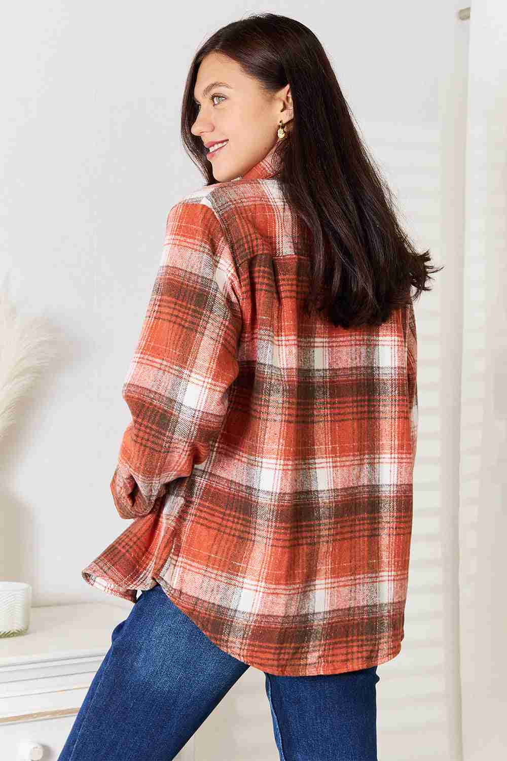 Plaid Collared Long Sleeve Shirt for a Stylish Look - MegaSuperStar