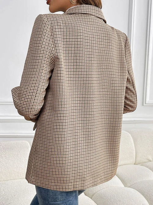 Customer styling 💕 Plaid Lapel Collar Blazer - Timeless Elegance 💕