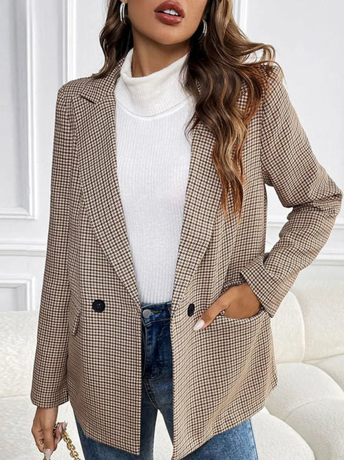 Customer styling 💕 Plaid Lapel Collar Blazer - Timeless Elegance 💕