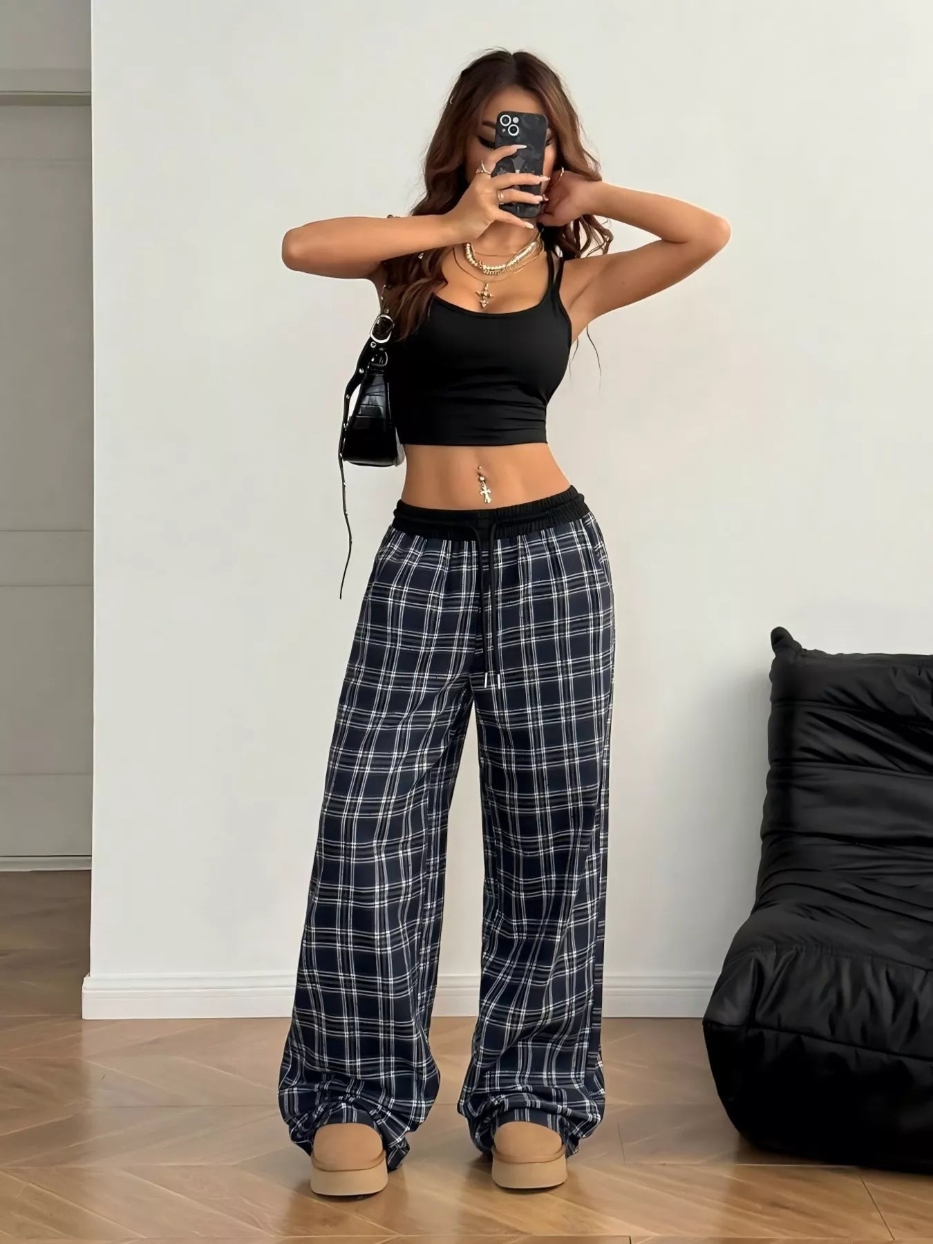 🌸 Plaid Wide Leg Pants - Classic Sophistication 🌸 - MegaSuperStar