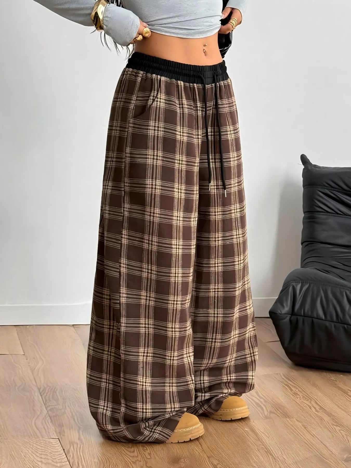🌸 Plaid Wide Leg Pants - Classic Sophistication 🌸 - MegaSuperStar