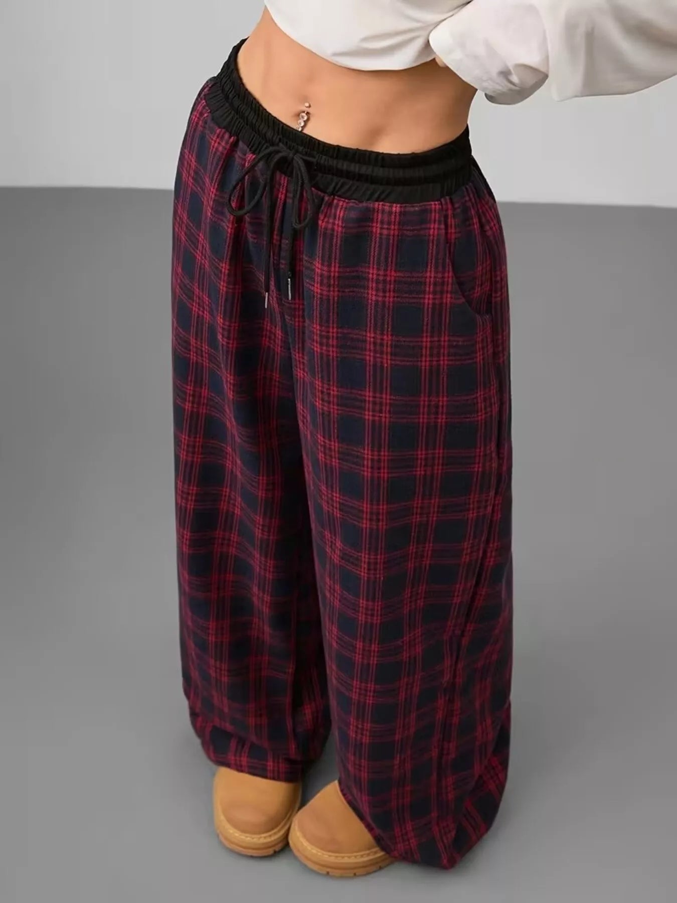 🌸 Plaid Wide Leg Pants - Classic Sophistication 🌸 - MegaSuperStar