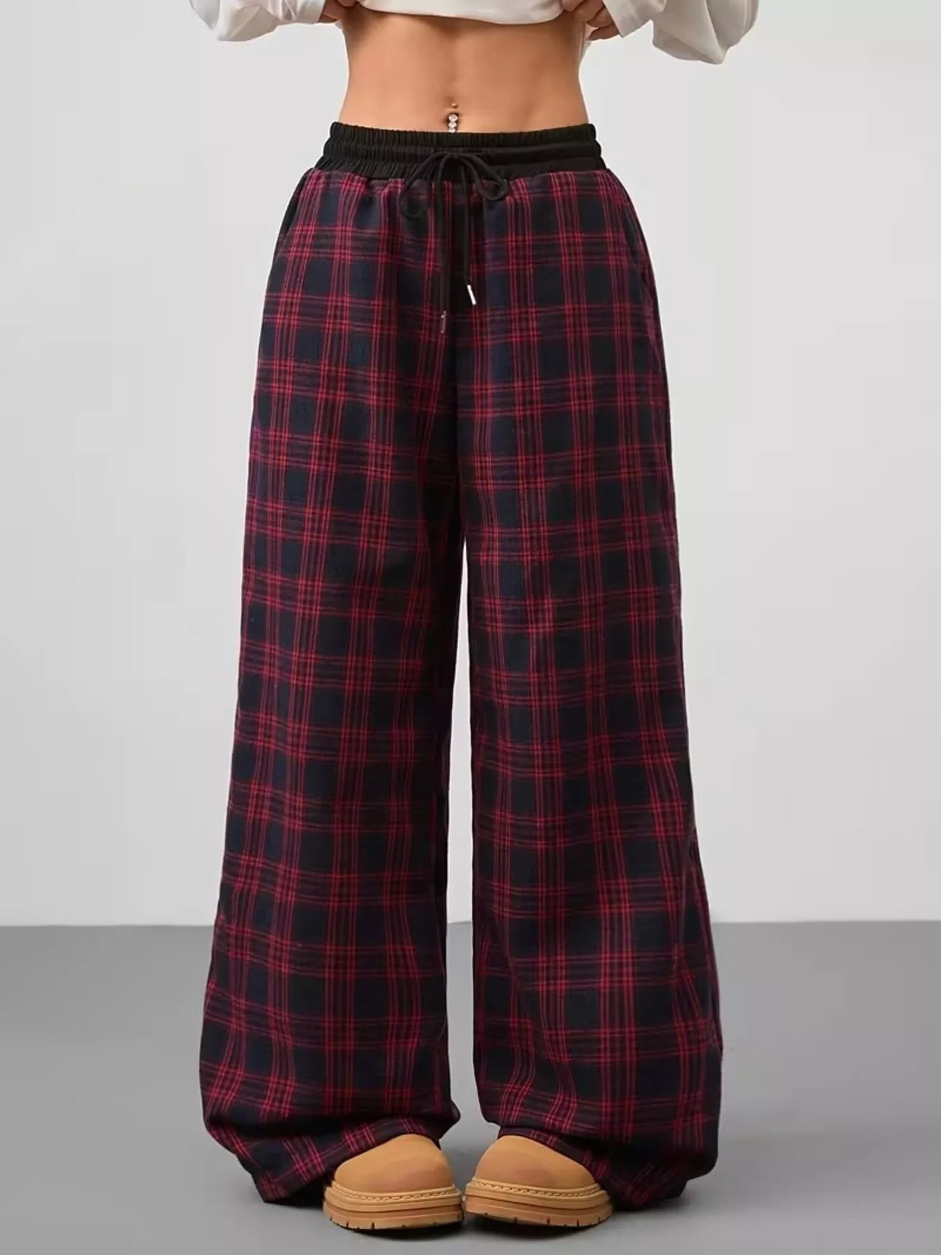 🌸 Plaid Wide Leg Pants - Classic Sophistication 🌸 - MegaSuperStar