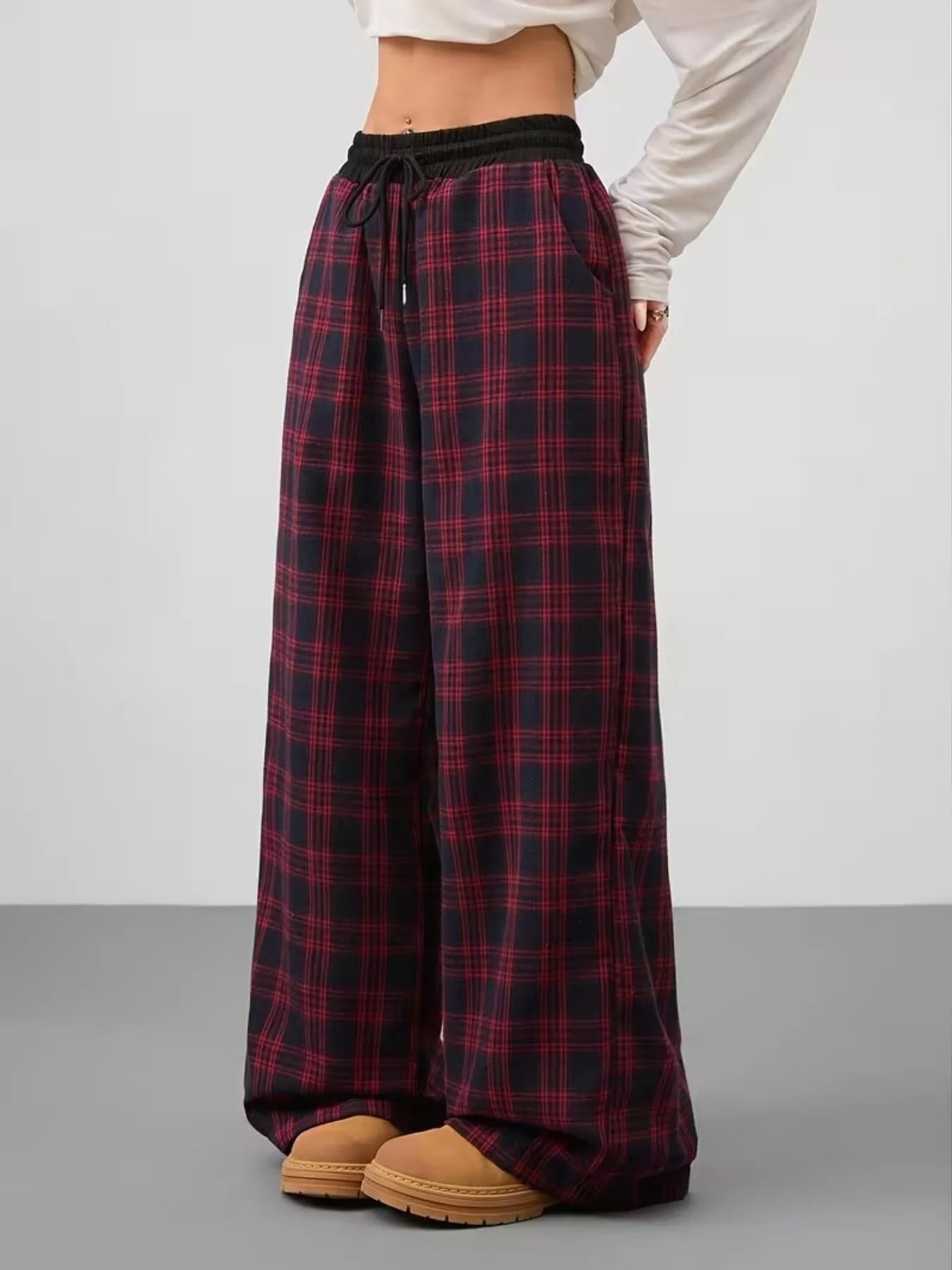 🌸 Plaid Wide Leg Pants - Classic Sophistication 🌸 - MegaSuperStar