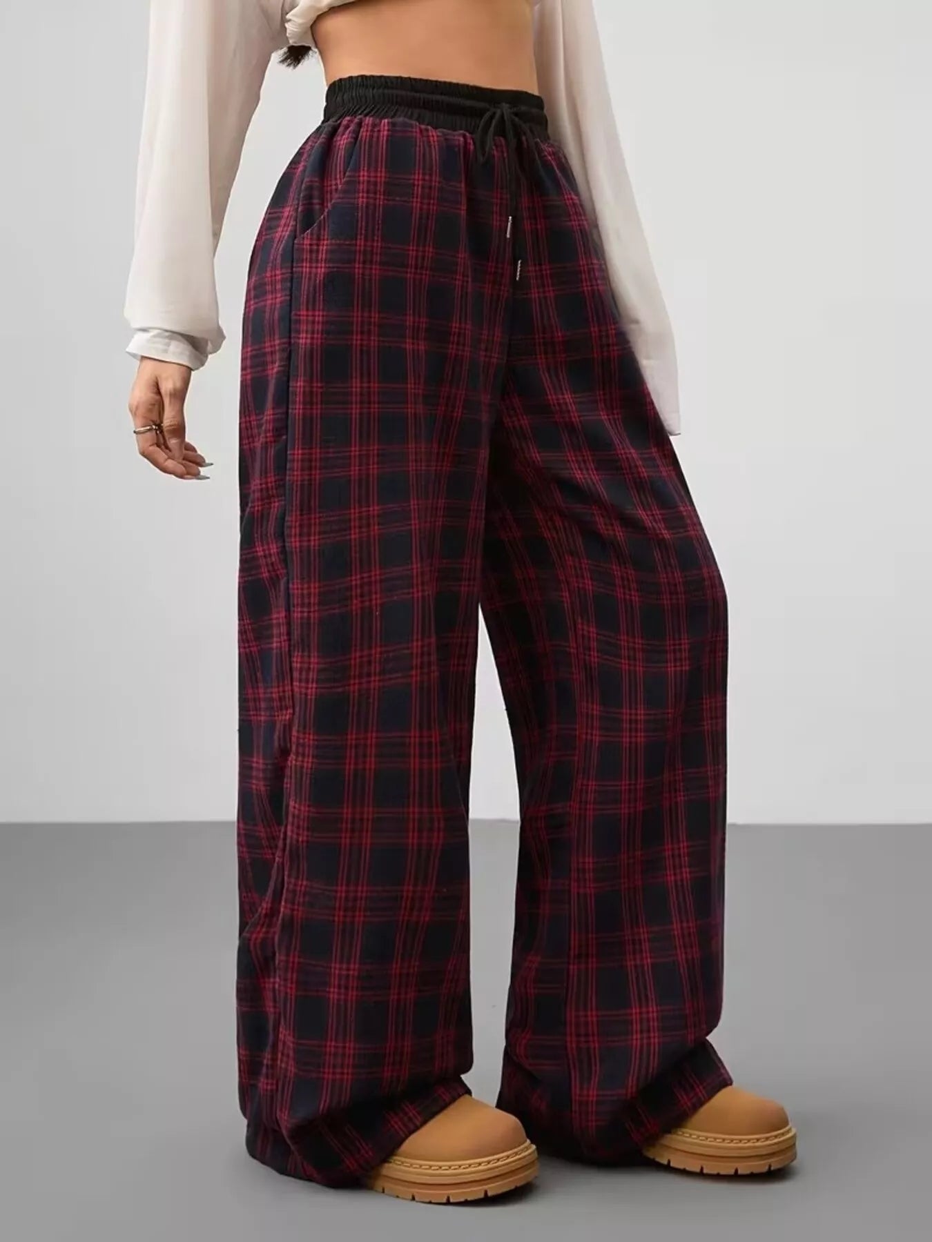 🌸 Plaid Wide Leg Pants - Classic Sophistication 🌸 - MegaSuperStar