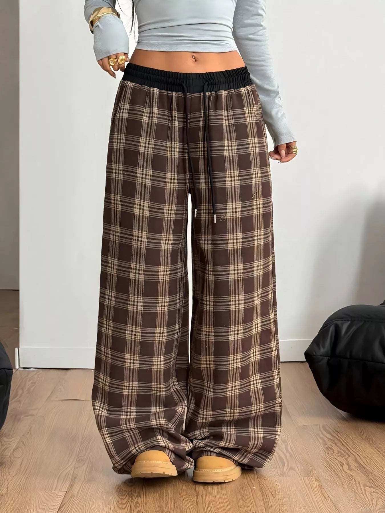 🌸 Plaid Wide Leg Pants - Classic Sophistication 🌸 - MegaSuperStar
