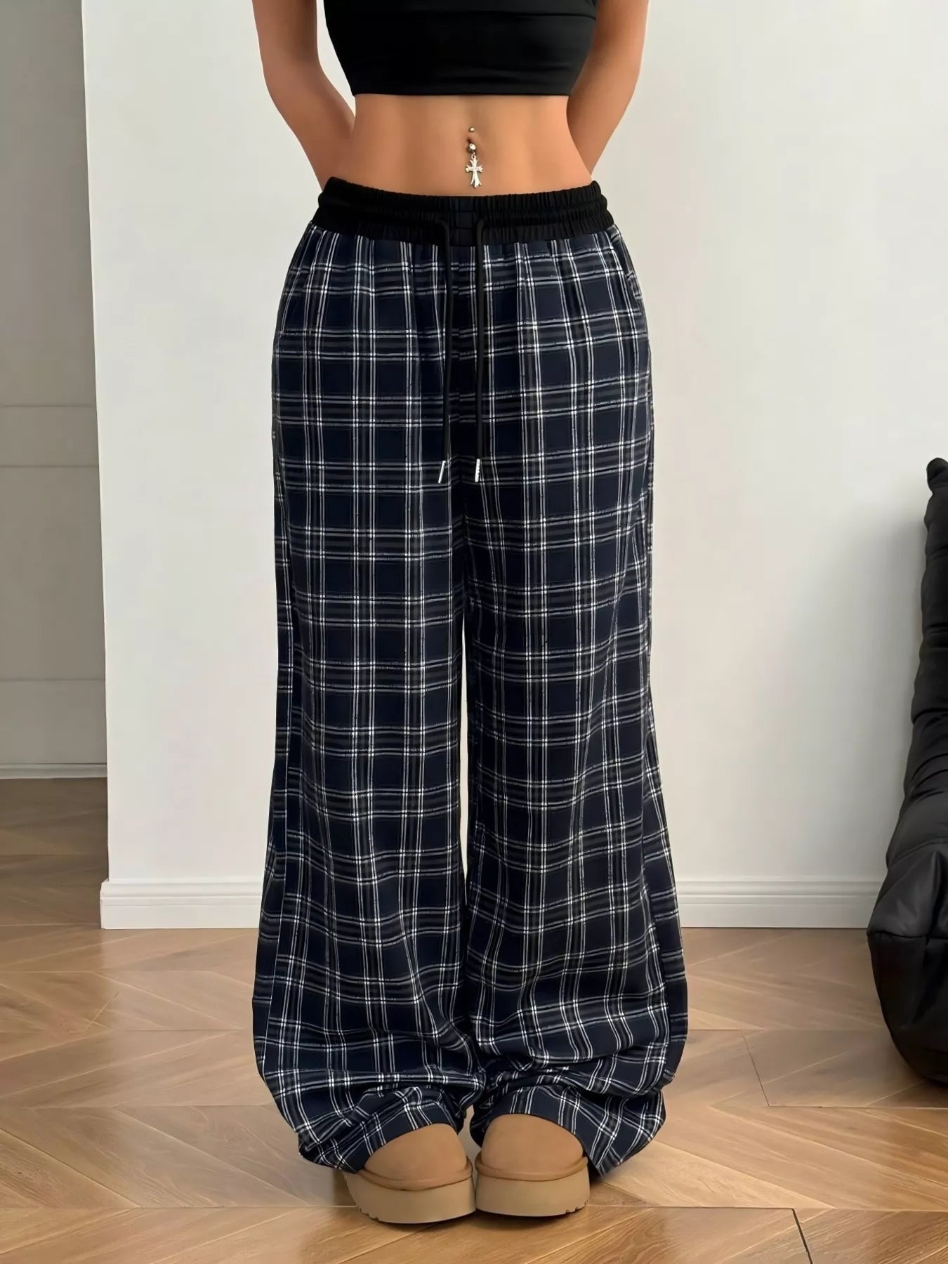 🌸 Plaid Wide Leg Pants - Classic Sophistication 🌸 - MegaSuperStar