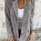 💕 Plus Size Plaid Single - Breasted Blazer - Flattering Fit 💕 - MegaSuperStar