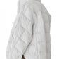Pocketed Plaid Quilted Zip Up Winter Coat - MegaSuperStar