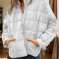 Pocketed Plaid Quilted Zip Up Winter Coat - MegaSuperStar