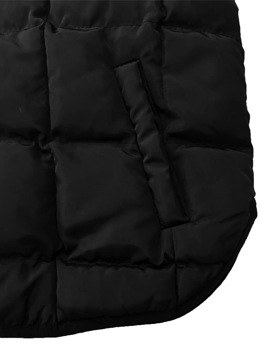 Pocketed Plaid Quilted Zip Up Winter Coat - MegaSuperStar