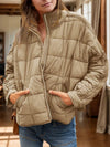 💕 Pocketed Plaid Winter Coat - Quilted Zip Up for Stylish Warmth 💕 thumbnail