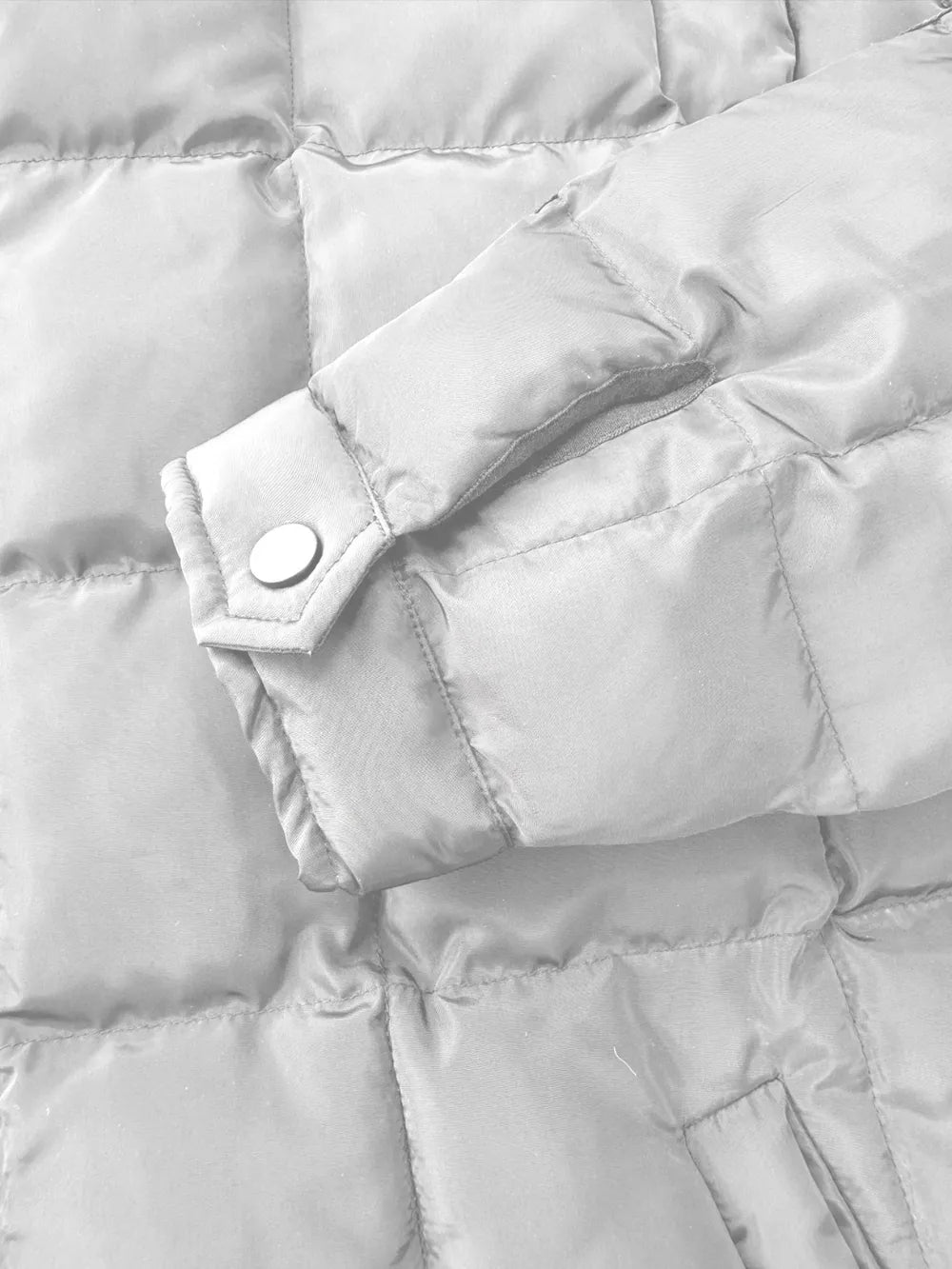 Pocketed Plaid Quilted Zip Up Winter Coat - MegaSuperStar