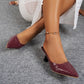 Point Toe Flare Heels Sandals - MegaSuperStar