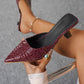 Point Toe Flare Heels Sandals - MegaSuperStar
