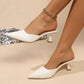 Point Toe Flare Heels Sandals - MegaSuperStar