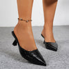 👠 Point Toe Flare Heels Sandals 👠 thumbnail