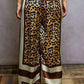 POL Leopard Printed Woven Wide Leg Drawstring Pants