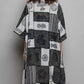 POL Open Front Longline Cardigan in Printed Patchwork Design - MegaSuperStar