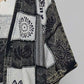 POL Open Front Longline Cardigan in Printed Patchwork Design - MegaSuperStar