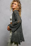 POL Openwork Lightweight Open Front Cardigan with Scalloped Edge thumbnail