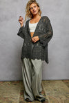POL Openwork Lightweight Open Front Cardigan with Scalloped Edge thumbnail