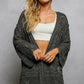 POL Openwork Lightweight Open Front Cardigan with Scalloped Edge - MegaSuperStar