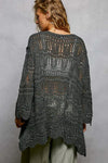 POL Openwork Lightweight Open Front Cardigan with Scalloped Edge thumbnail