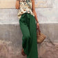Printed Tank Top and Wide Leg Pants Set - MegaSuperStar