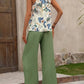 Printed Tank Top and Wide Leg Pants Set - MegaSuperStar