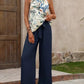 Printed Tank Top and Wide Leg Pants Set - MegaSuperStar